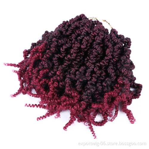 10 inch Pre Twisted Spring Twist Crochet Hair Extension Curly Synthetic Braiding Hair Attachment Crochet Braids